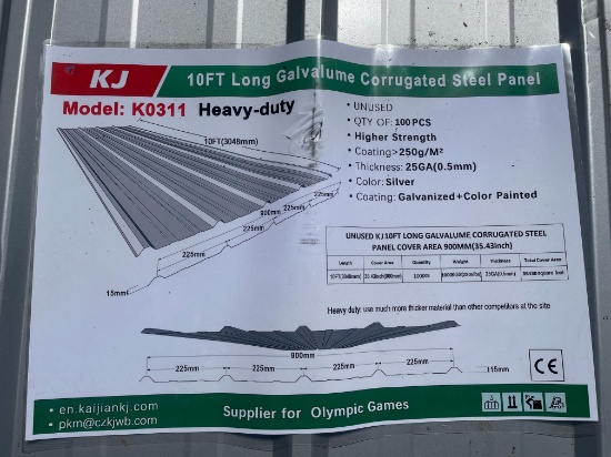 (100) PCS New KJ 10' Steel Metal Roofing
