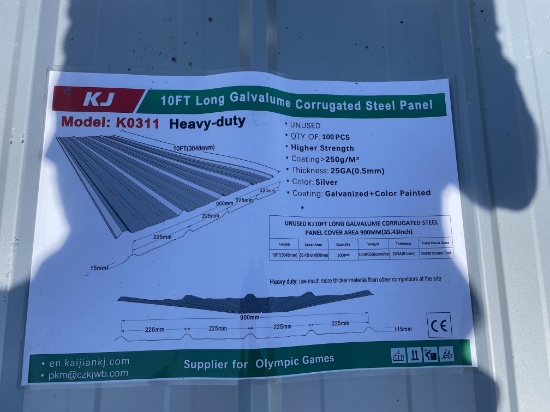 (100) PCS New KJ 10' Steel Metal Roofing