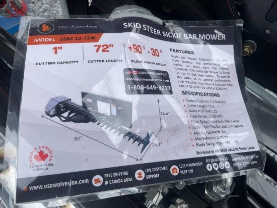 (3X) New Wolverine 72" Quick Attach Bar Mower