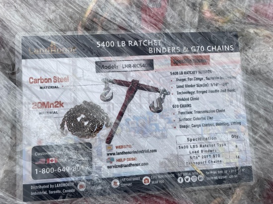 New Skid Lot Of 5/16" Binder & Chain Lot