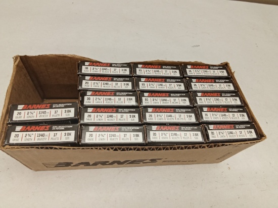 (85Rds.) BARNES 20GA 2-3/4" #3 BUCK AMMO