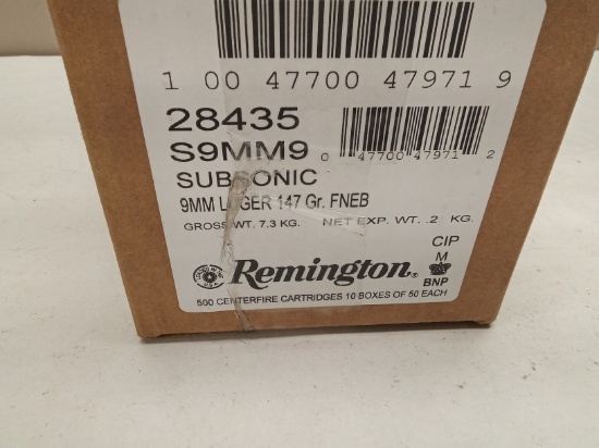(500Rds.) REMINGTON 9MM LUGER 147GR SUBSONIC AMMO
