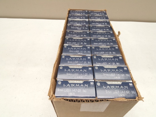 (1000Rds.) SPEER LAWMAN 9MM LUGER 147GR FMJ AMMO