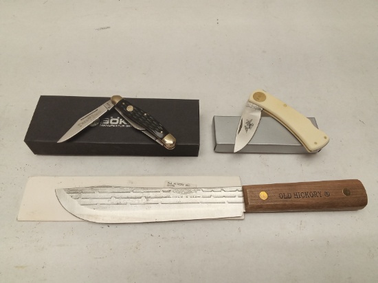 (3Pcs.) ASSORTED FIXED BLADE AND FOLDING KNIVES