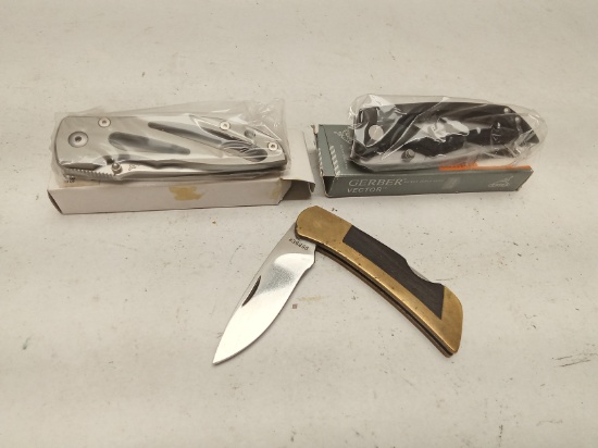 (3Pcs.) ASSORTED GERBER FOLDING KNIVES