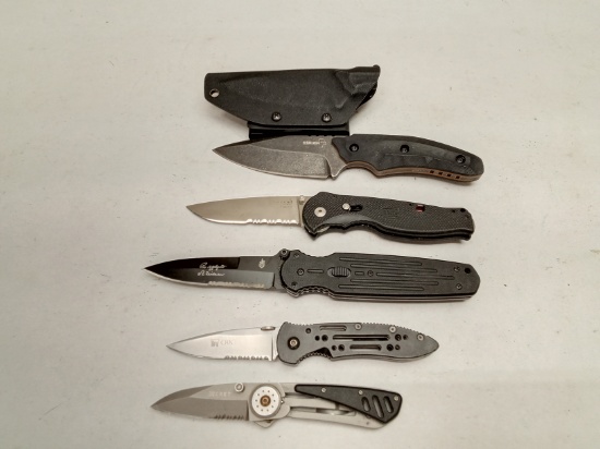 (6Pcs.) ASSORTED FOLDING & FIXED BLADE KNIVES