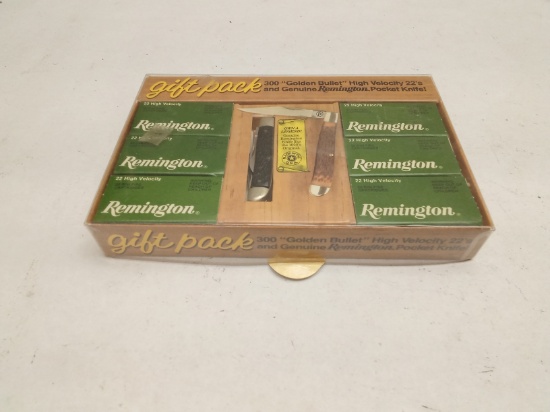 (300 RDS.) REMINGTON 22LR AMMO GIFT PACK & KNIFE