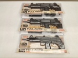 (3 PCS.) UZI FULL AUTO ELECTRIC AIRSOFT GUNS, NIP