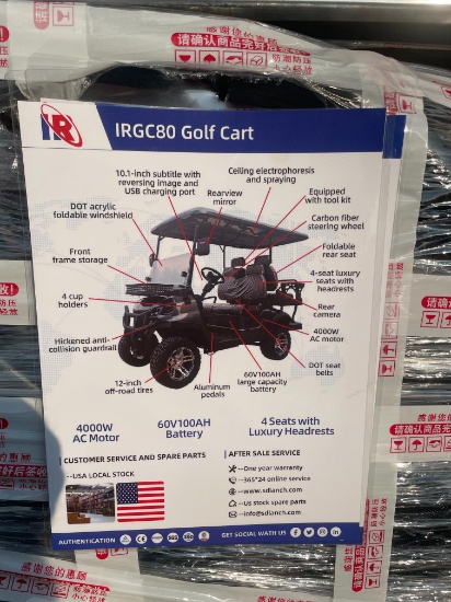 New IR IRGC80 60 Volt Electric Golf Cart