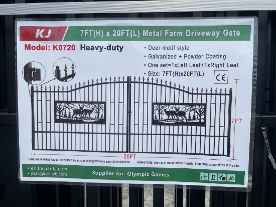 (4X) Sets New KJ 20' BI-Parting Driveway Gates