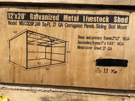 New 12X20' Metal Livestock Shed