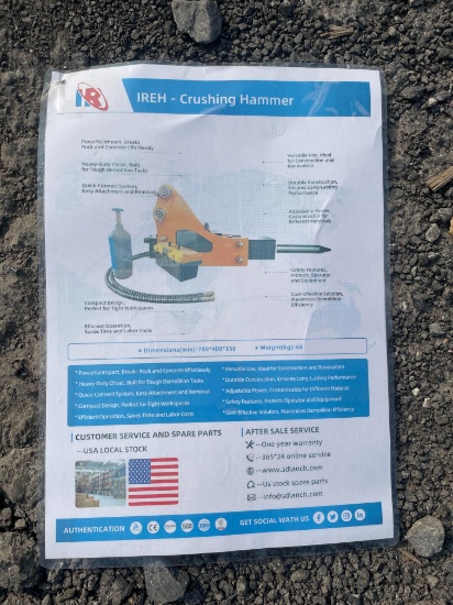 New IR Mini Excavator Attach Concrete Breaker