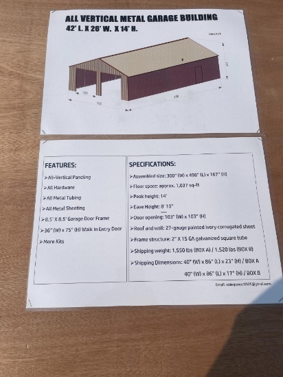 New Allmetal 42X46X14' Metal Garage Building