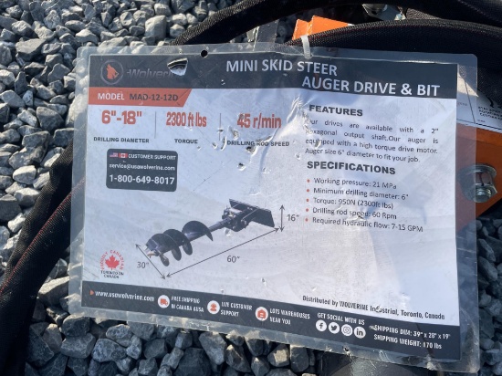New Wolverine Mini Quick Attach Auger Drive W/ Bit