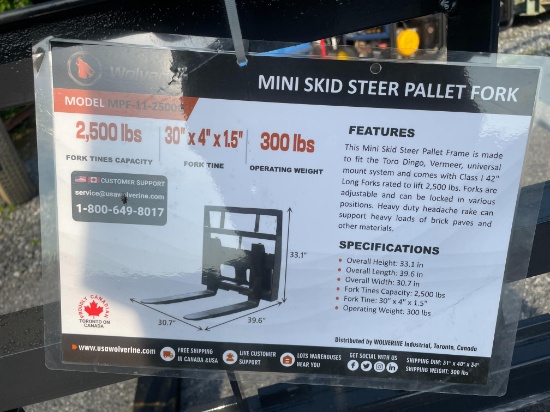 New Wolverine Mini Quick Attach Pallet Forks