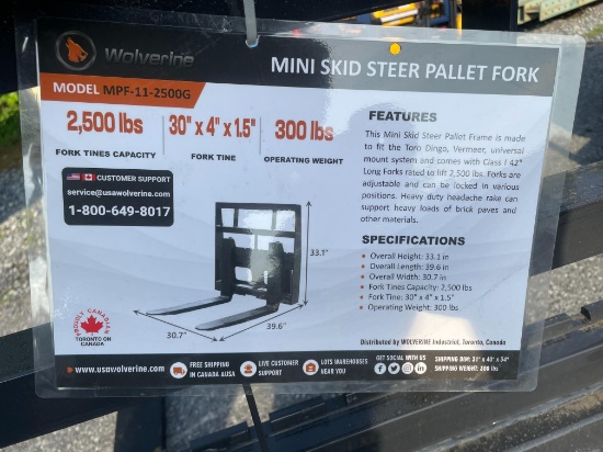 New Wolverine Mini Quick Attach Pallet Forks