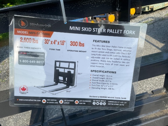 New Wolverine Mini Quick Attach Pallet Forks