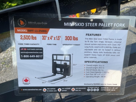 New Wolverine Mini Quick Attach Pallet Forks