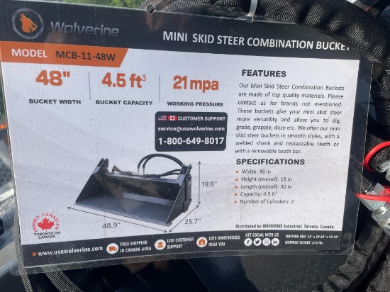 New Wolverine 48" Mini Quick Attach Combi Bucket