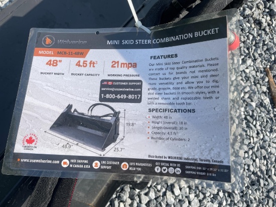 New Wolverine 48" Mini Quick Attach Combi Bucket