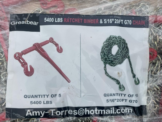 New Great Bear 5/16" Ratchet/Binder Set