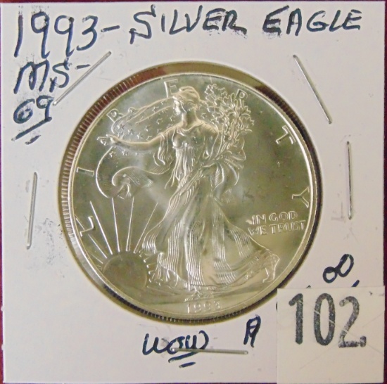 1993 Silver Eagle MS69 (key).