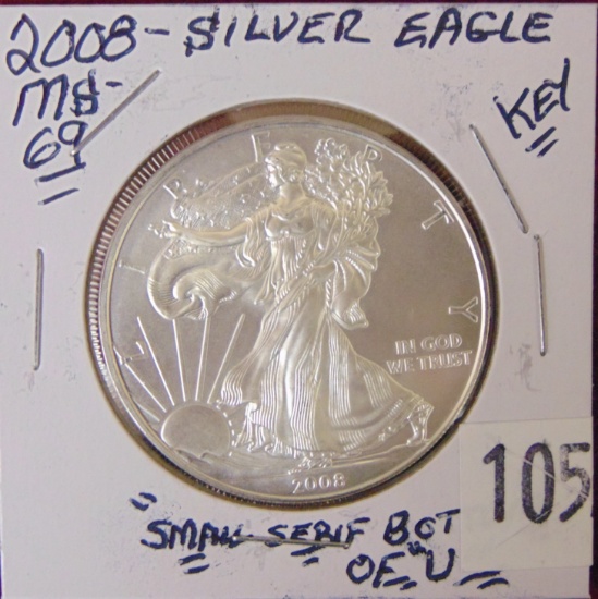 2008 Silver Eagle MS69.