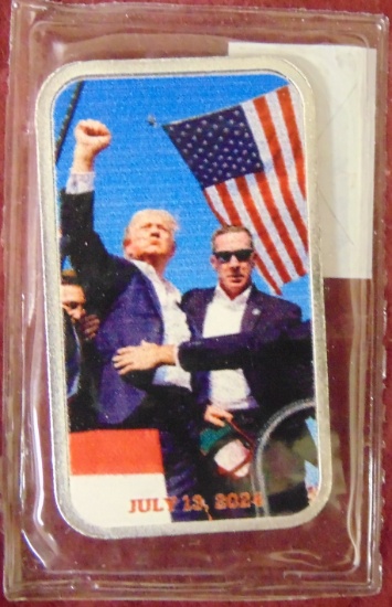 2024 Trump 1 Troy Oz. .999 Silver Bar 7-13-2024