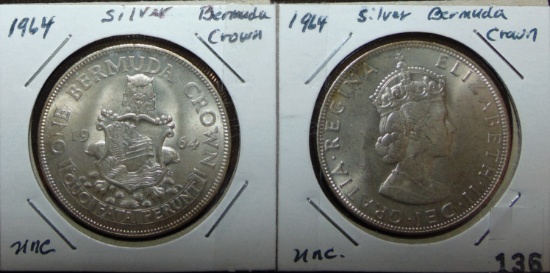 (2) 1964 UNC Bermuda Crowns (Silver).