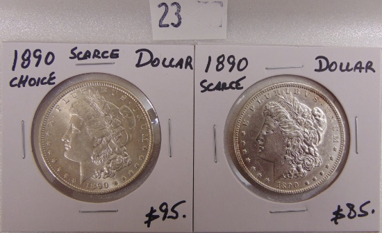 1890, 1890 Morgan Dollars.