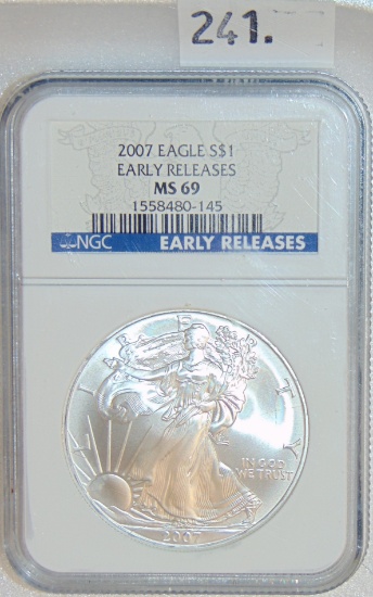 2007 Silver Eagle NGC MS69.