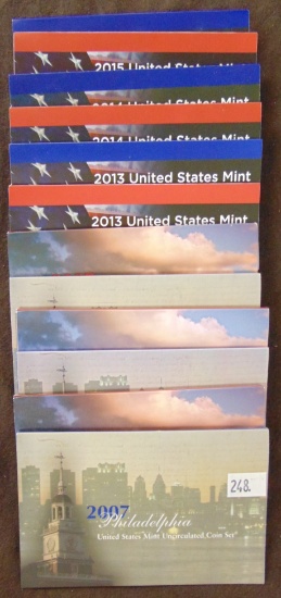 $82.92 face value in Modern UNC Sets P & D: 2007, 2013, 2014, 2015.