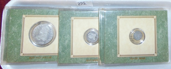 Variety: 1825 Half Dollar, 1852 Trime, 1831 Dime.