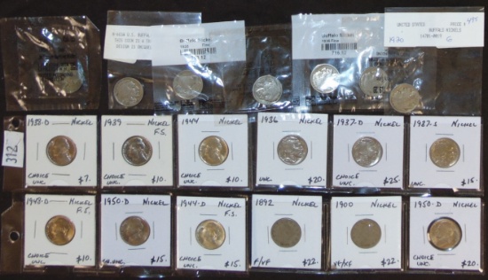 Variety: (19) "V", Buffalo and Jefferson Nickels.