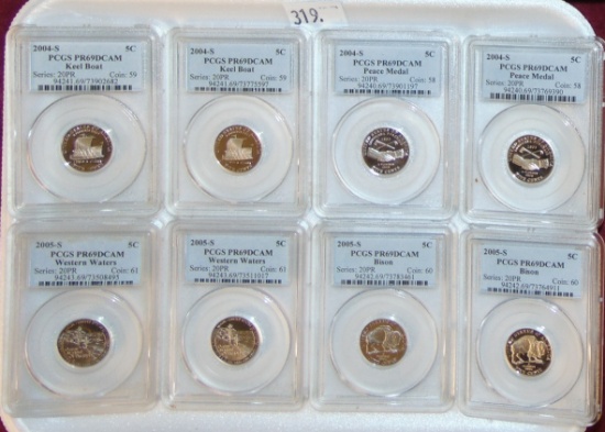 (8) PCGS Westward Nickels.