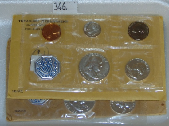 1960, 1961 U.S. Proof Sets ($1.80 face value in 90% Silver).