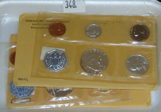 1961, 1964 U.S. Proof Sets ($1.80 face value in 90% Silver).