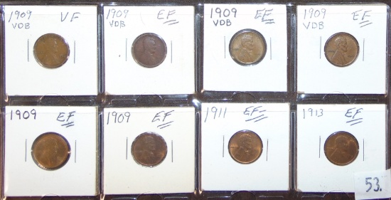 Wheat Cent Variety: (4) 1909VDB, 1909, 1911, 1913.