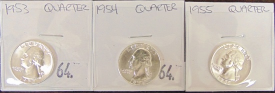 (3) Washington Quarters: 1953, 1954, 1955.