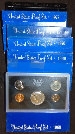 (6) U.S. Mint Proof Sets: 1968-1973-S.