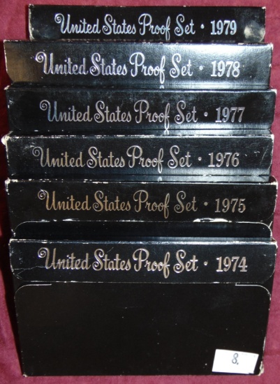 (6) U.S. Mint Proof Sets: 1974-1979-S.