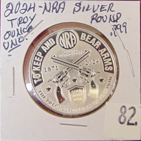 2024 NRA 1 Troy Oz. .999 Silver Round UNC.