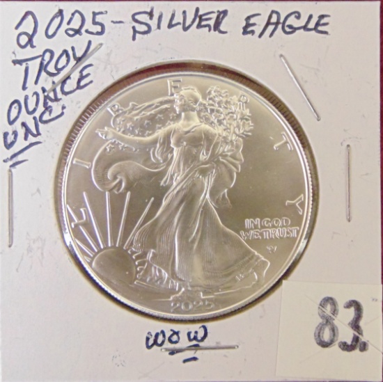 2025 W Silver Eagle 1 Oz. Silver UNC.