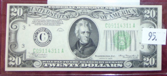 Series of 1934 C $20 FRN UNC.