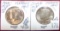 1964, 1964-D Kennedy Half Dollars MS65 (last year 90% Silver).