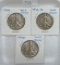 1945, 1945-D, 1946 Walking Liberty Half Dollars.