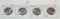 (4) 1964 Kennedy Half Dollars.