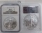2006-W Silver Eagle NGC MS70. 2023 Silver Eagle PCGS MS70 First Strike.