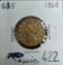 1868 $5 Gold Coronet Head with Motto.