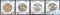 (4) Franklin Half Dollars: 1950-D, 1951, 1953-S, 1954.